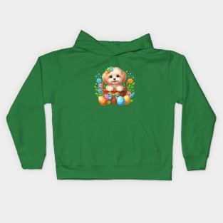 Maltipoo Easter Bunny Kids Hoodie